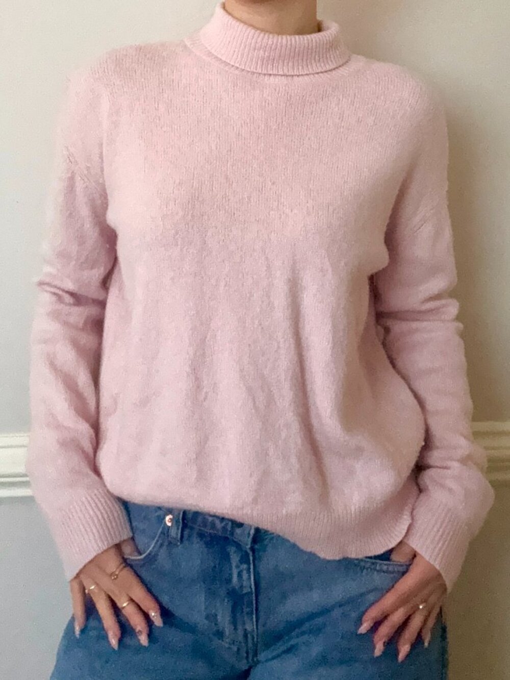 Light Pink Mock Neck Sweater